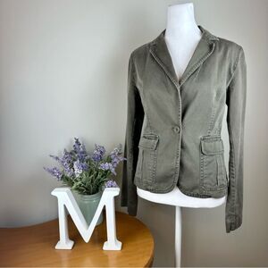 JCrew 100% Olive Color Casual Cotton Jacket Blazer - Size Small